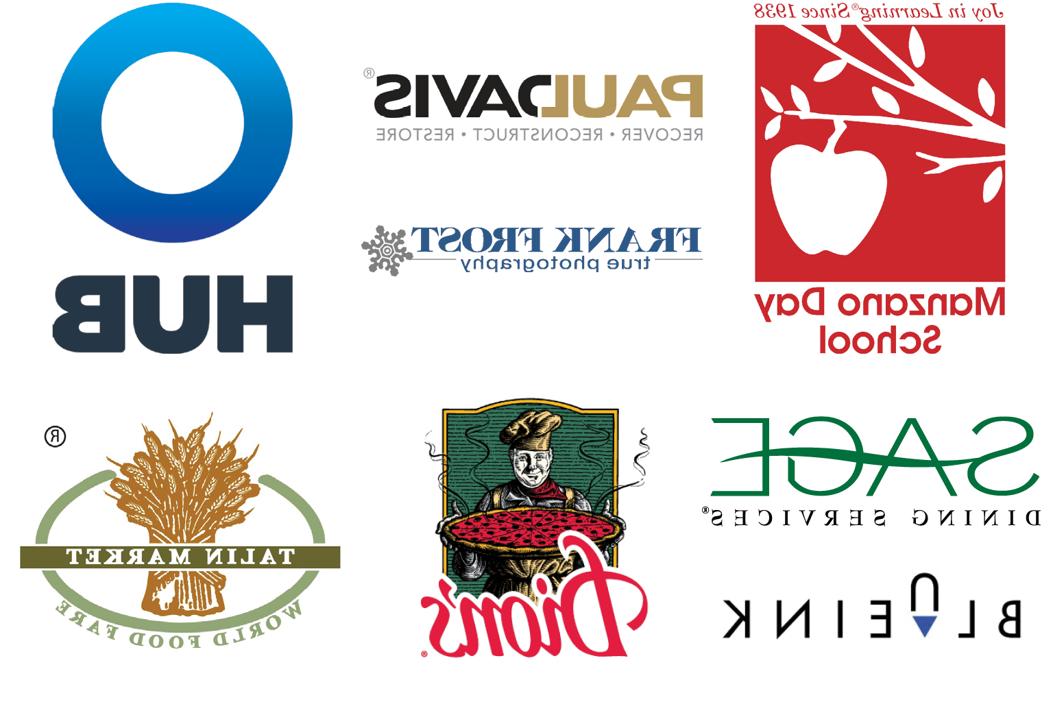 Collage of various corporate and educational logos.