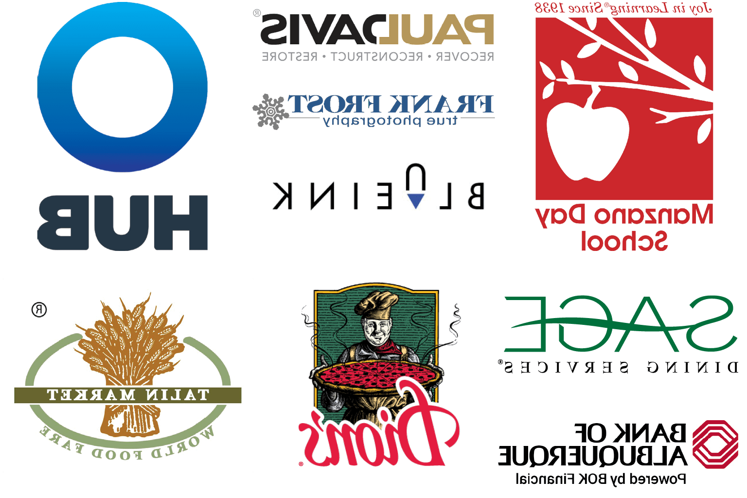 Collection of company and institution logos.